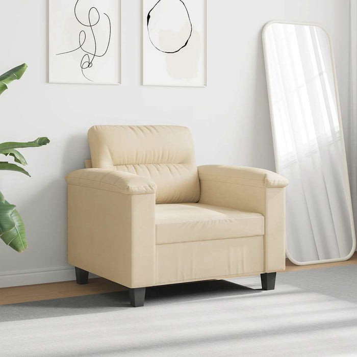 Fotoliu canapea, crem, 60 cm, textil microfibră - WALTI WALTI