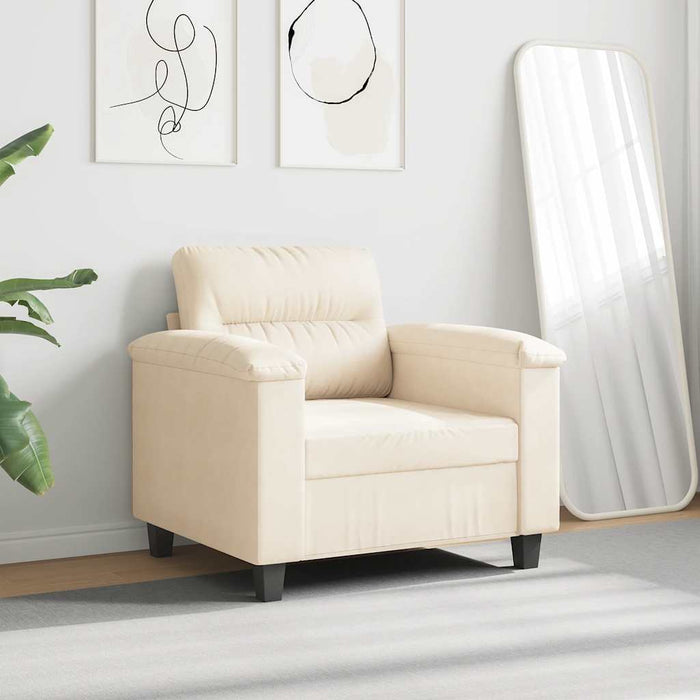 Fotoliu canapea, bej, 60 cm, textil microfibră - WALTI WALTI