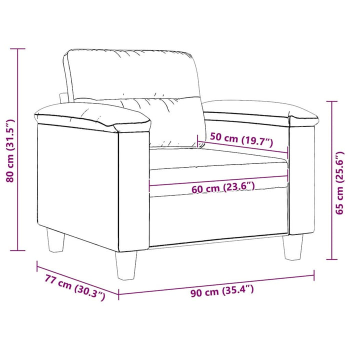 Fotoliu canapea, bej, 60 cm, textil microfibră - WALTI WALTI