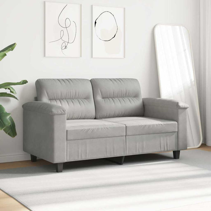 Canapea cu 2 locuri, gri deschis, 120 cm, țesătură microfibră WALTI