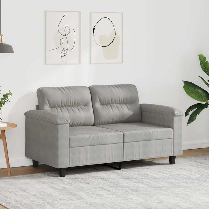 Canapea cu 2 locuri, gri deschis, 120 cm, țesătură microfibră WALTI