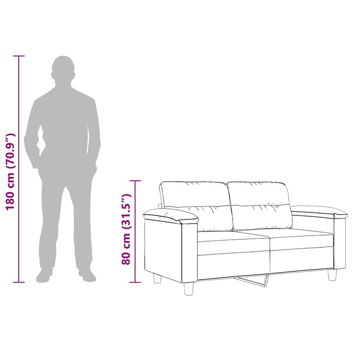 Canapea cu 2 locuri, bej, 120 cm, țesătură microfibră WALTI
