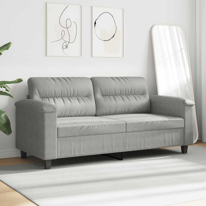 Canapea cu 2 locuri, gri deschis, 140 cm, țesătură microfibră WALTI