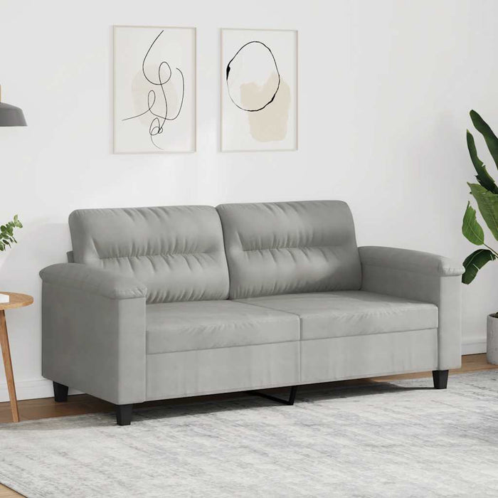 Canapea cu 2 locuri, gri deschis, 140 cm, țesătură microfibră WALTI