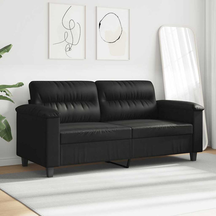 Canapea cu 2 locuri, negru, 140 cm, țesătură microfibră - WALTI WALTI