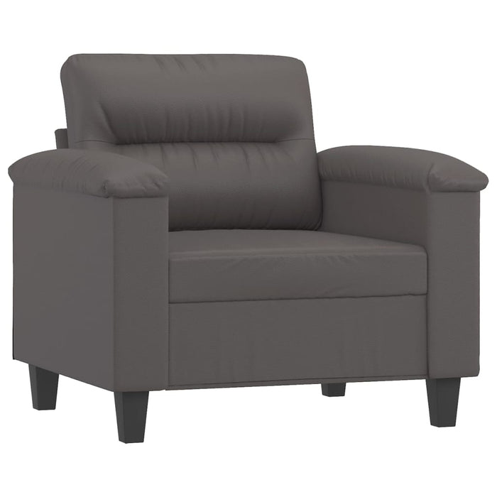 Canapea de o persoană, gri, 60 cm, piele ecologică - WALTI WALTI