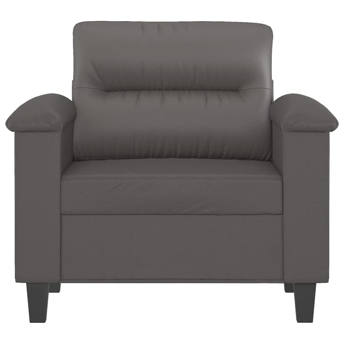 Canapea de o persoană, gri, 60 cm, piele ecologică - WALTI WALTI