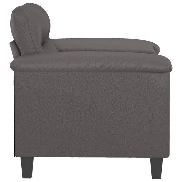Canapea de o persoană, gri, 60 cm, piele ecologică - WALTI WALTI