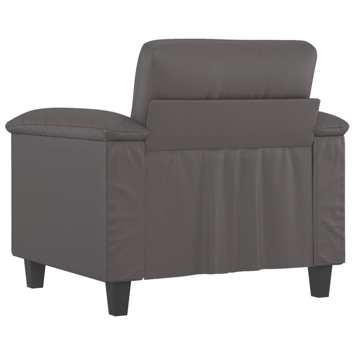 Canapea de o persoană, gri, 60 cm, piele ecologică - WALTI WALTI