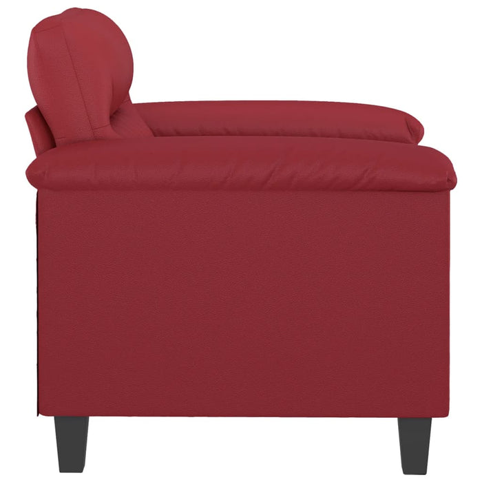 Canapea de o persoană, roșu vin, 60 cm, piele ecologică - WALTI WALTI