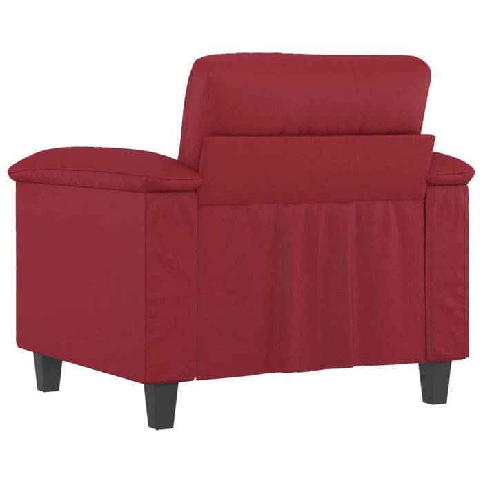 Canapea de o persoană, roșu vin, 60 cm, piele ecologică - WALTI WALTI