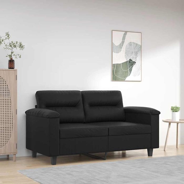 Canapea cu 2 locuri, negru, 120 cm, piele ecologică - WALTI WALTI
