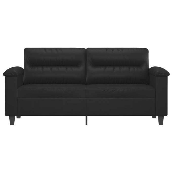 Canapea cu 2 locuri, negru, 140 cm, piele ecologică WALTI
