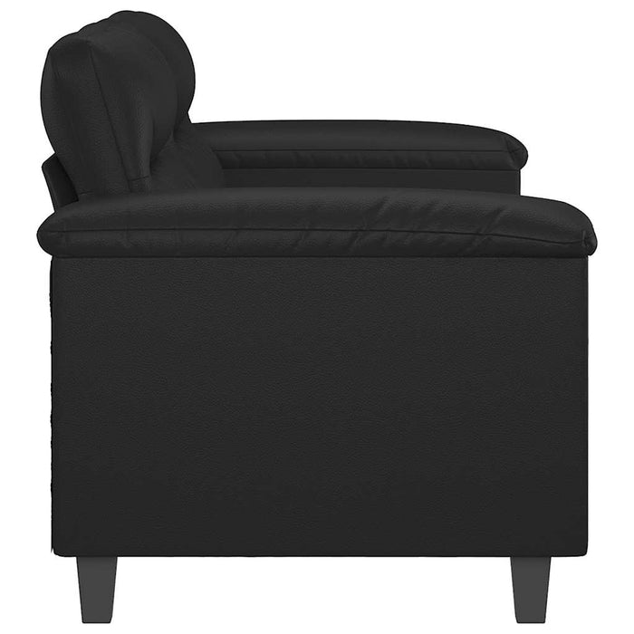 Canapea cu 2 locuri, negru, 140 cm, piele ecologică WALTI