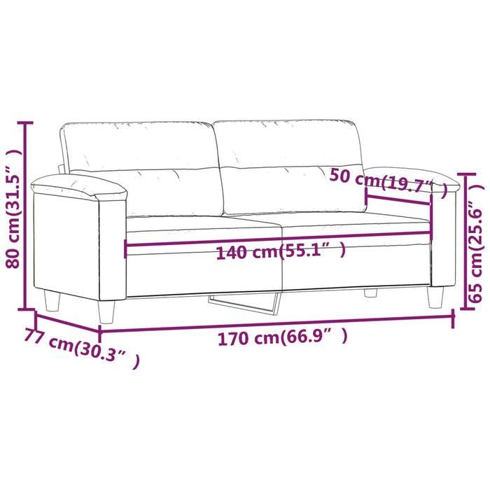 Canapea cu 2 locuri, cappuccino, 140 cm, piele ecologică - WALTI WALTI