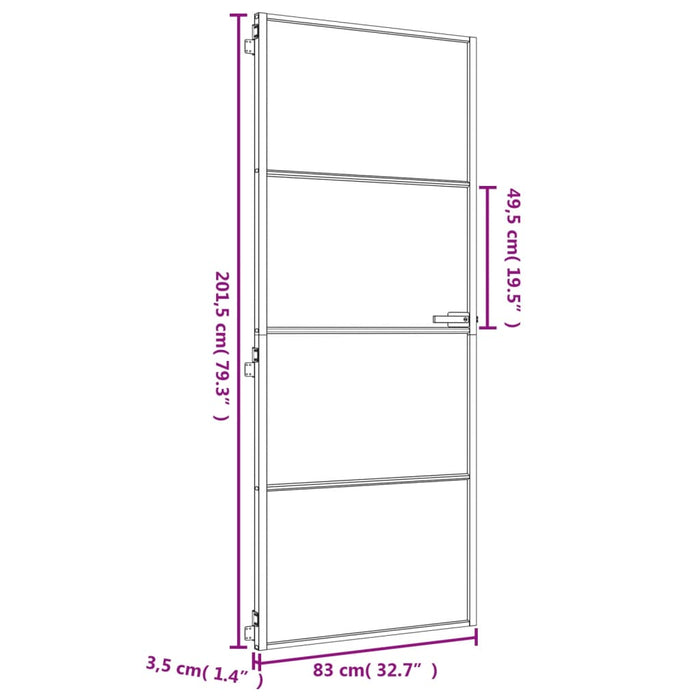 Ușă de interior Slim auriu 83x201,5cm sticlă temperată/aluminiu - WALTI WALTI