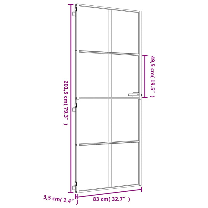 Ușă de interior Slim auriu 83x201,5cm sticlă temperată/aluminiu - WALTI WALTI