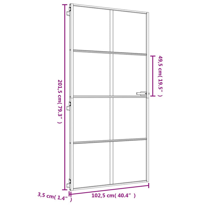 Ușă interior Slim auriu 102,5x201,5cm sticlă temperată/aluminiu - WALTI WALTI