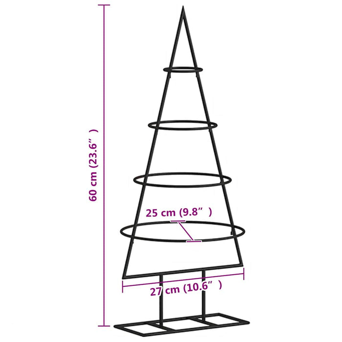 Brad de Crăciun din metal pentru decor, negru, 60 cm - WALTI WALTI