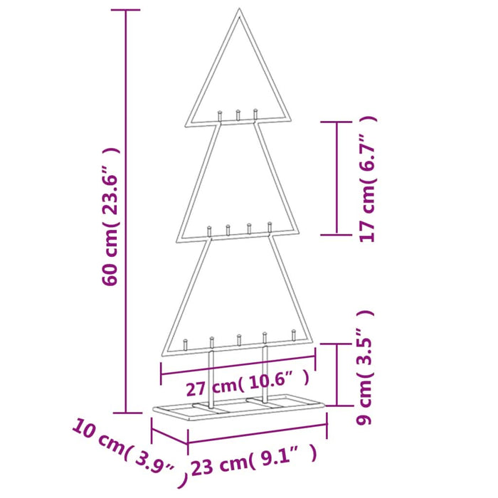 Brad de Crăciun din metal pentru decor, negru, 60 cm - WALTI WALTI