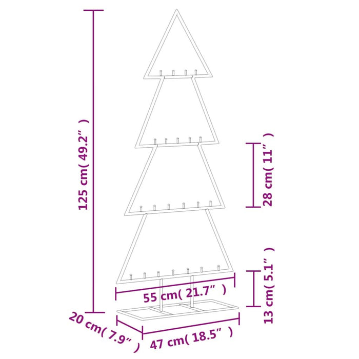 Brad de Crăciun din metal pentru decor, negru, 125 cm - WALTI WALTI