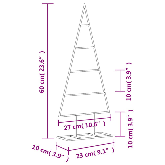 Brad de Crăciun din metal pentru decor, negru, 60 cm - WALTI WALTI