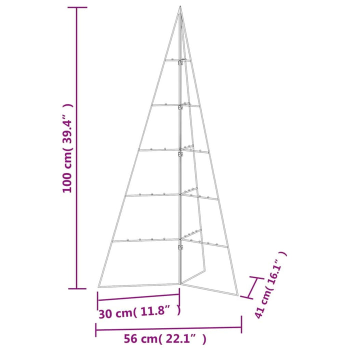 Brad de Crăciun din metal pentru decor, negru, 100 cm - WALTI WALTI