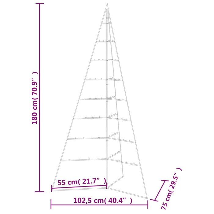 Brad de Crăciun din metal pentru decor, negru, 180 cm - WALTI WALTI