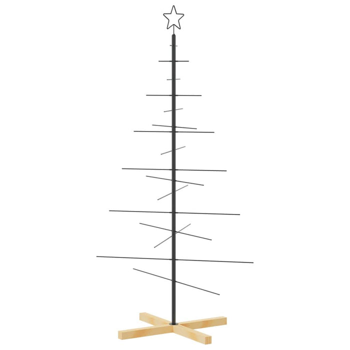 Brad de Crăciun din metal cu bază din lemn, negru, 150 cm - WALTI WALTI