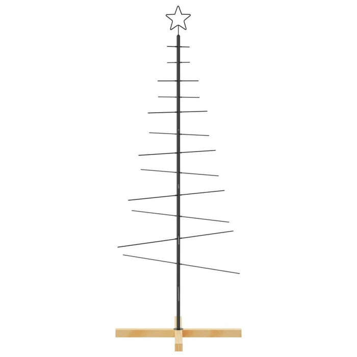 Brad de Crăciun din metal cu bază din lemn, negru, 150 cm - WALTI WALTI