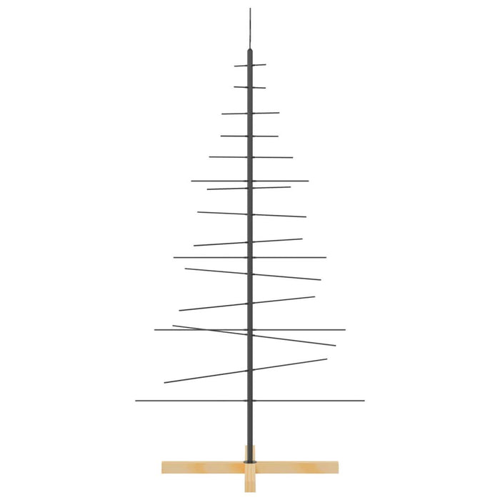 Brad de Crăciun din metal cu bază din lemn, negru, 150 cm - WALTI WALTI