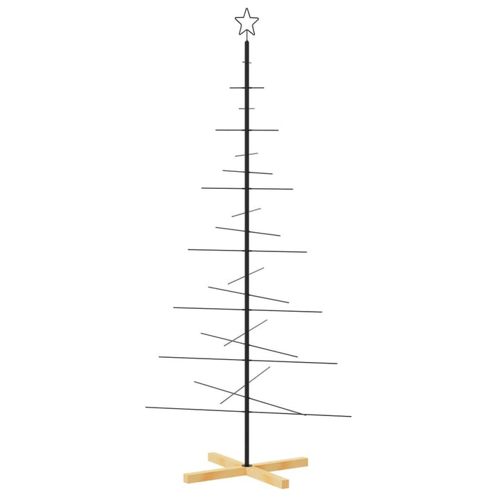 Brad de Crăciun din metal cu bază din lemn, negru, 180 cm - WALTI WALTI