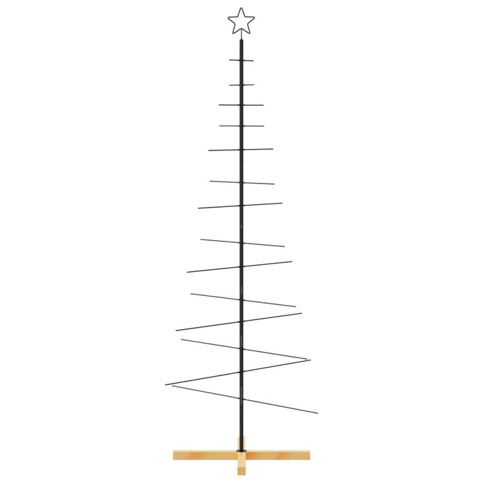 Brad de Crăciun din metal cu bază din lemn, negru, 180 cm - WALTI WALTI
