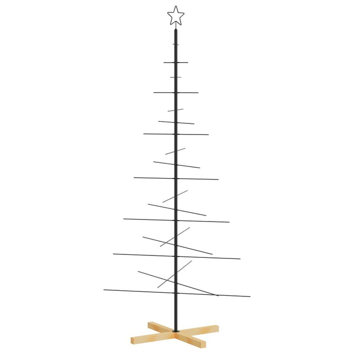 Brad de Crăciun din metal cu bază din lemn, negru, 180 cm - WALTI WALTI