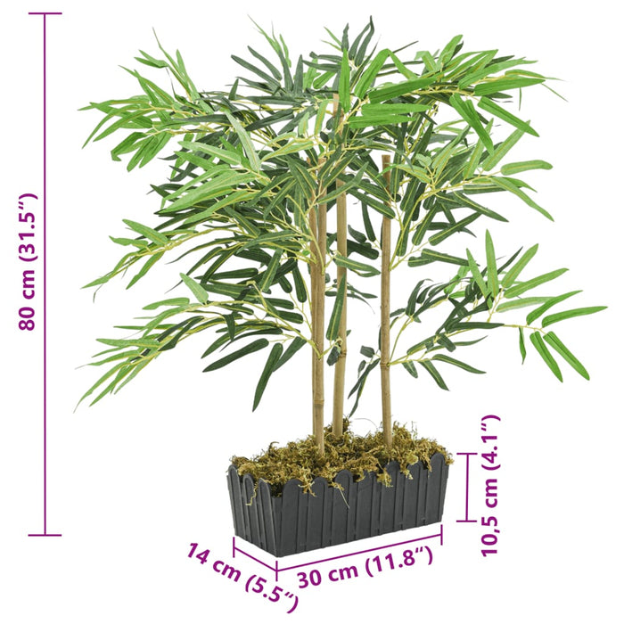 Arbore din bambus artificial 368 de frunze 80 cm verde WALTI