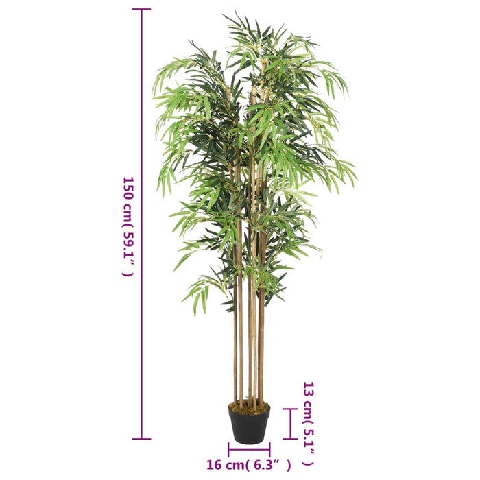 Arbore din bambus artificial 1095 de frunze 150 cm verde - WALTI WALTI