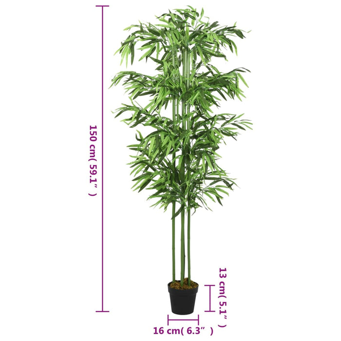 Arbore din bambus artificial 576 de frunze 150 cm verde - WALTI WALTI