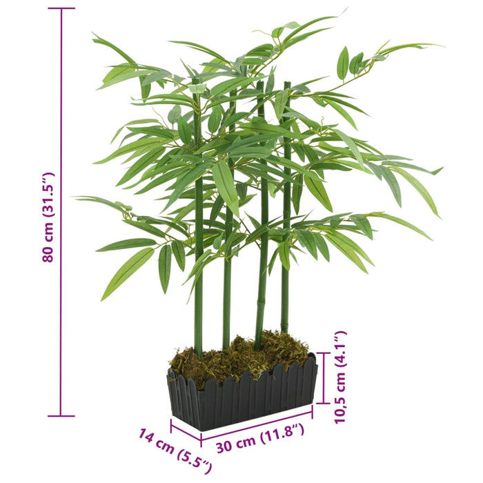 Arbore din bambus artificial 240 de frunze 80 cm verde WALTI