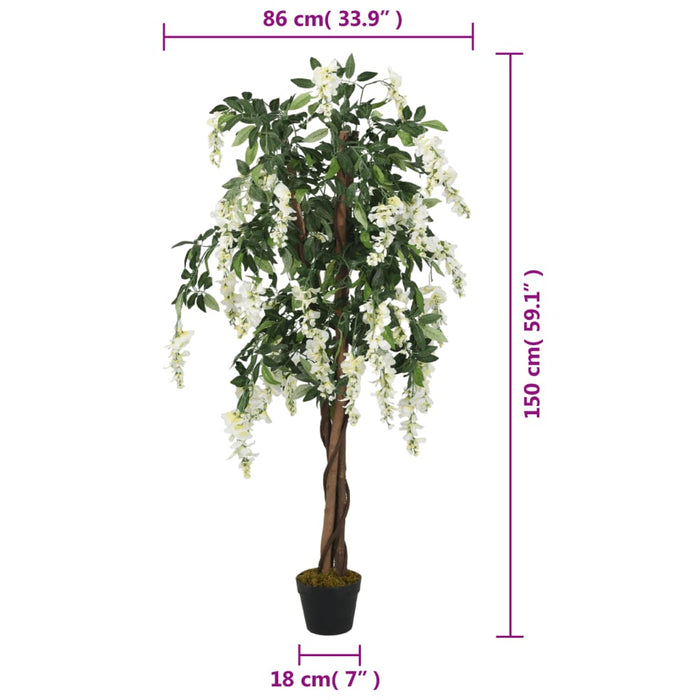 Arbore artificial wisteria 840 frunze 150 cm verde și alb - WALTI WALTI