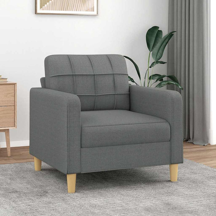 Fotoliu canapea, gri închis, 60 cm, material textil WALTI
