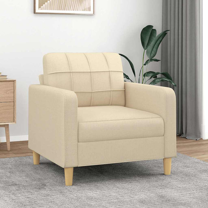 Fotoliu canapea, crem, 60 cm, material textil WALTI