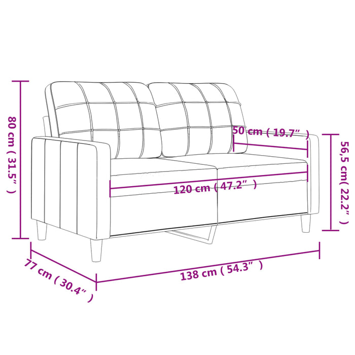 Canapea cu 2 locuri, maro, 120 cm, material textil - WALTI WALTI