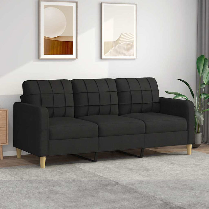 Canapea cu 3 locuri, negru, 180 cm, material textil - WALTI WALTI