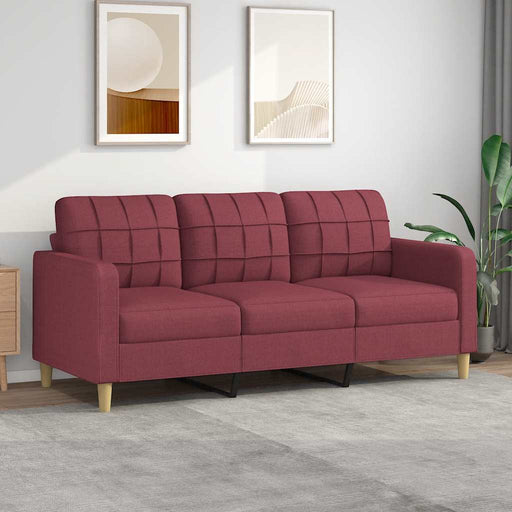 Canapea cu 3 locuri, roșu vin, 180 cm, material textil - WALTI WALTI