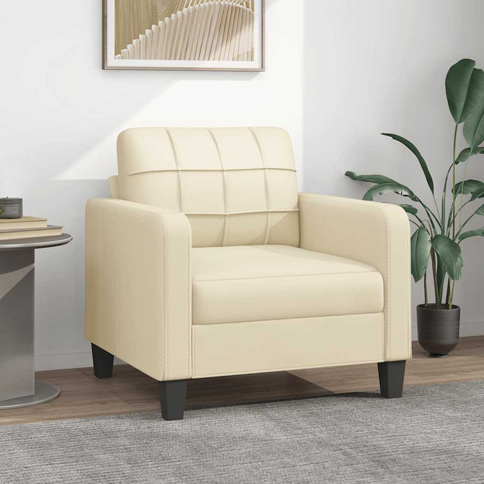Canapea de o persoană, crem, 60 cm, piele ecologică - WALTI WALTI