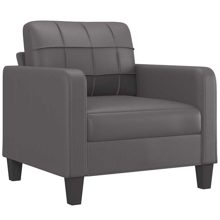 Canapea de o persoană, gri, 60 cm, piele ecologică WALTI