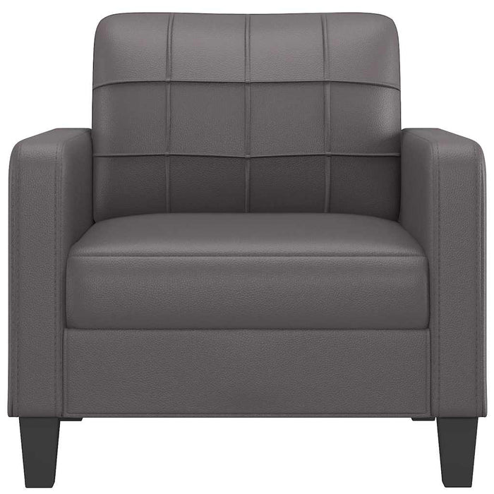 Canapea de o persoană, gri, 60 cm, piele ecologică WALTI