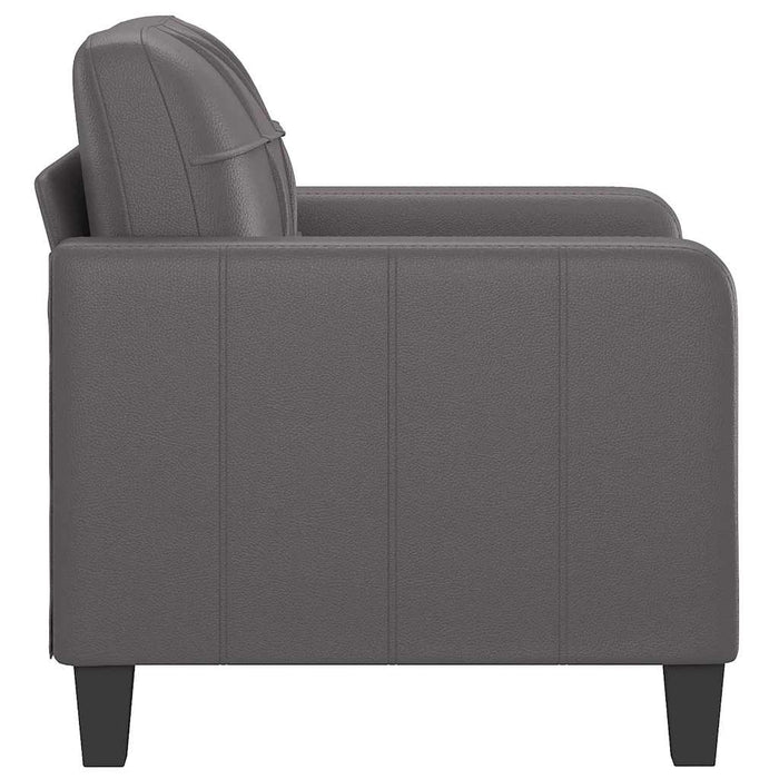 Canapea de o persoană, gri, 60 cm, piele ecologică WALTI
