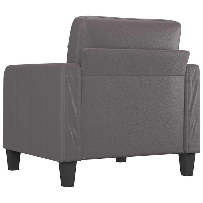 Canapea de o persoană, gri, 60 cm, piele ecologică WALTI