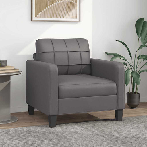 Canapea de o persoană, gri, 60 cm, piele ecologică - WALTI WALTI